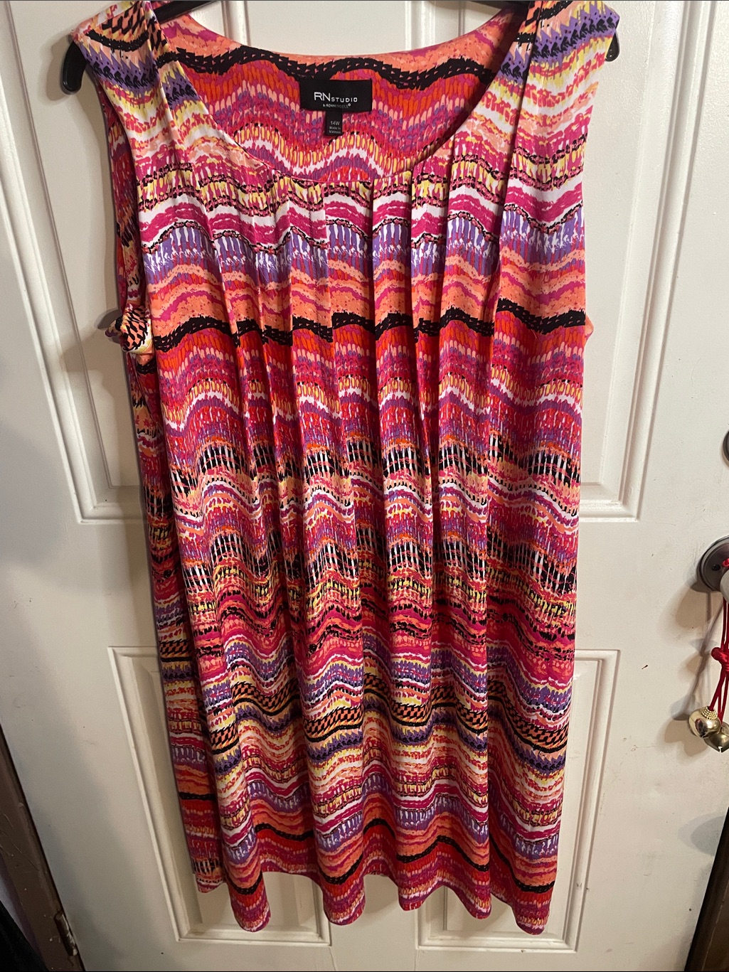 Studio Multicolor Maxi Skirt Pink Red Purple Wave Print